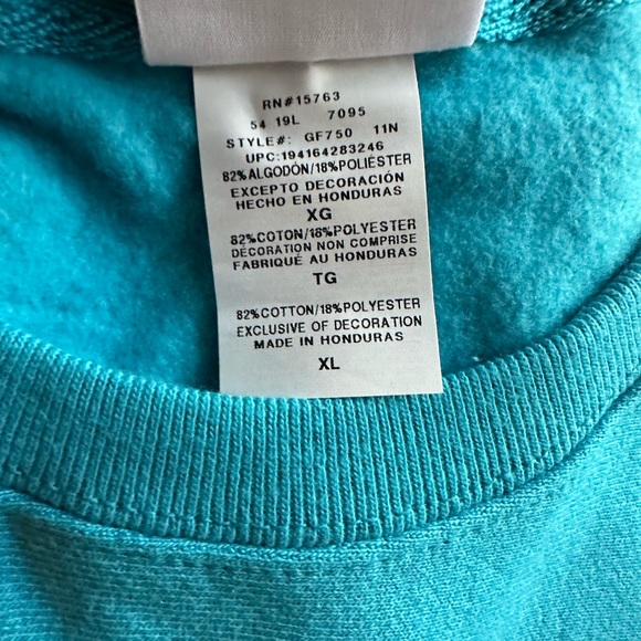 Champion Reverse Weave Fleece Turquoise Sweatershirt - Picture 12 of 12